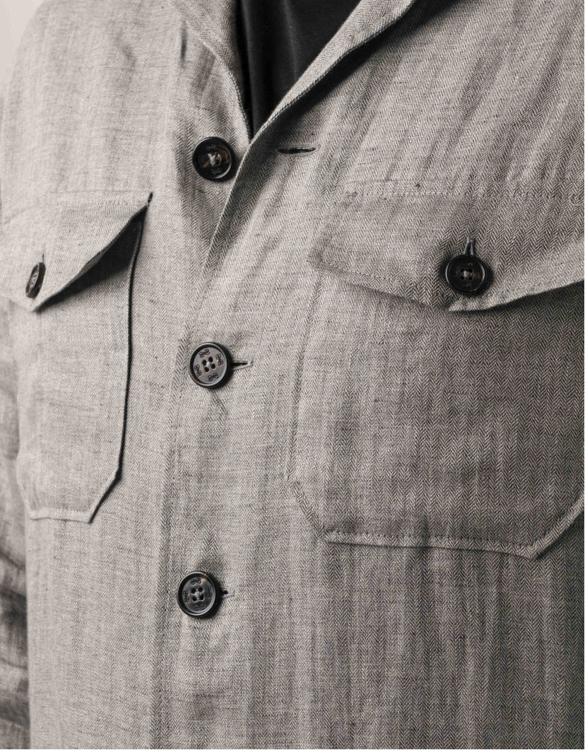 Castello d'Oro Grey 100% Linen Jacket image
